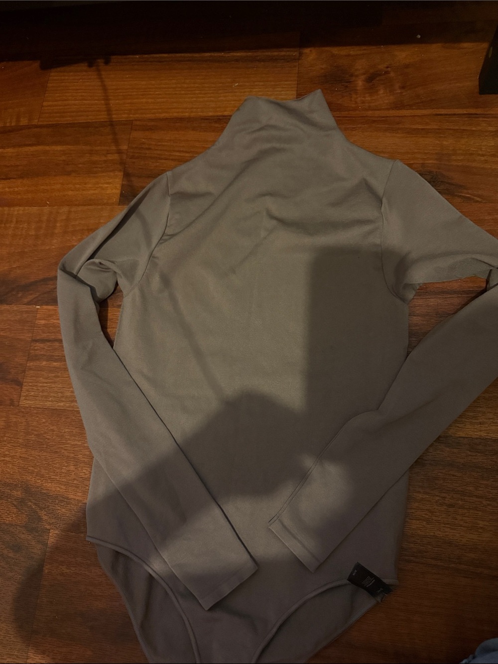SKIMS Long-Sleeve Mock Neck Bodysuit in Olive